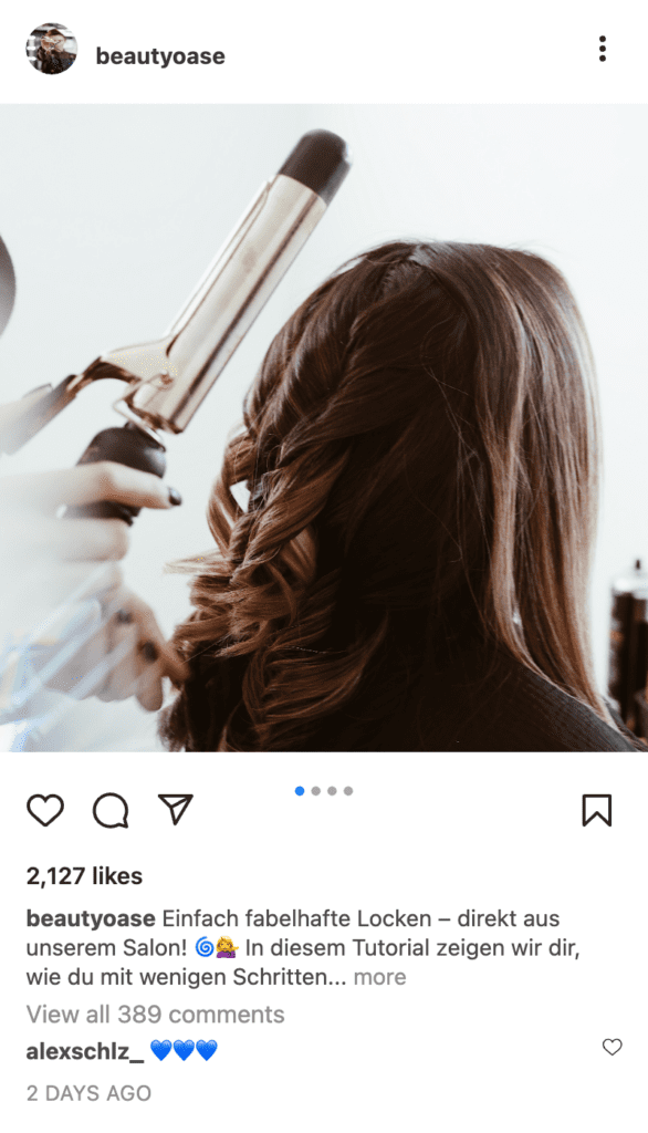 Instagram-Post-Ideen: Locken-Styling